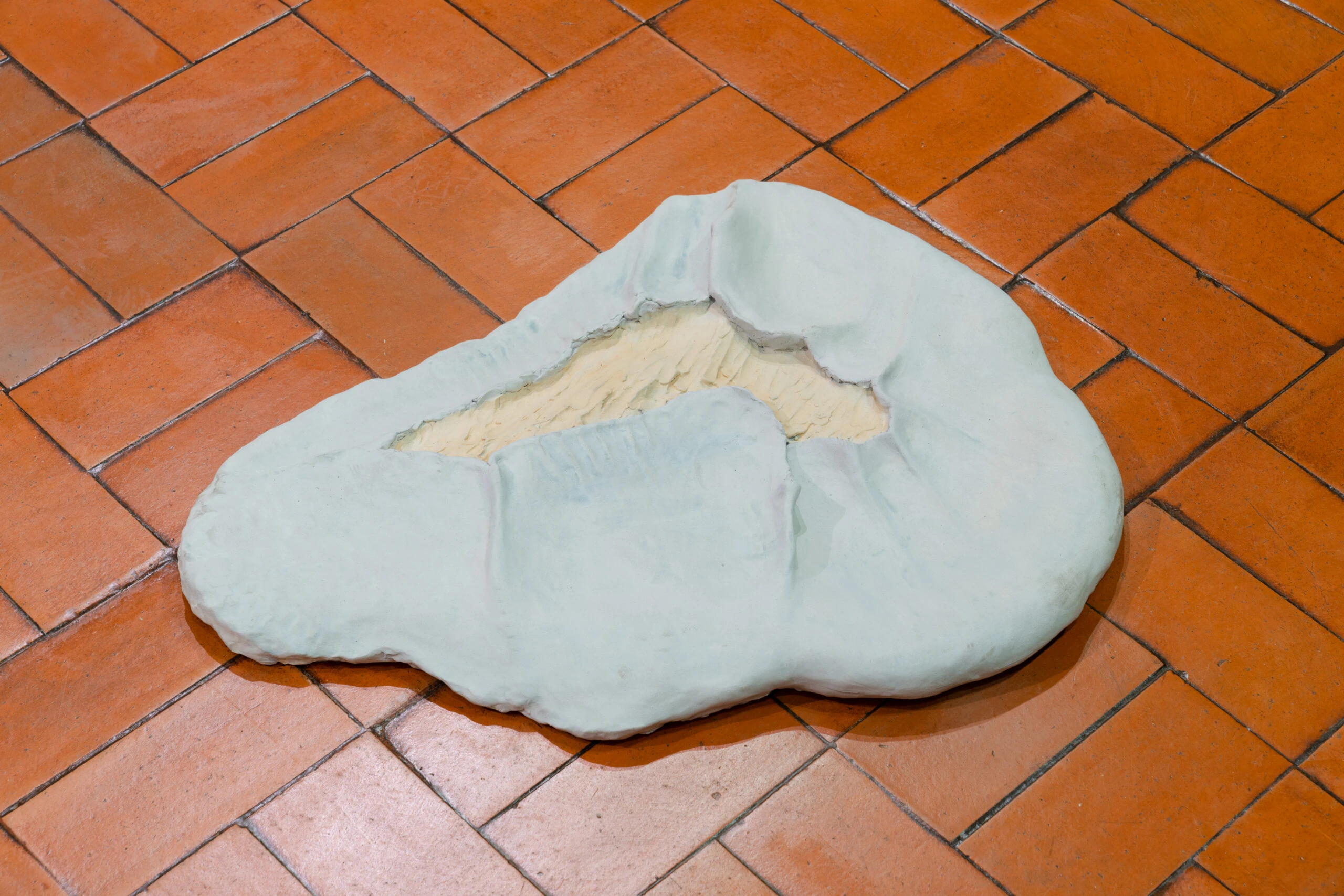 untitled, 2023 Polychrome stoneware, 3x76x55 cm